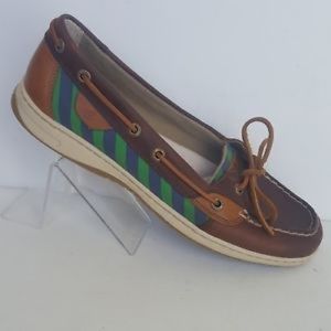 ISO Sperry topsider angelfish navy / green stripe